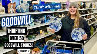 THE GOODWILL STORES WERE LOADED THRIFTING OVER 50 GOODWILL THRIFT STORES Thrift With Me Episode 3 [upl. by Moran604]