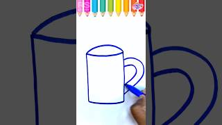 Coffee mug Drawing for kids drawing creative painting shorts youtubeshorts [upl. by Eaneg]