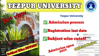 Tezpur University CUET Full admission processCutoff TEZPUR UNIVERSITY by Smartlearner20 [upl. by Enirac]