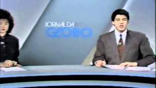 Jornal da Globo  William Bonner e Fátima Bernardes  1989 [upl. by Eal]