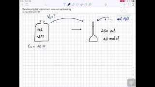Chemisch rekenen verdunnen van een oplossing [upl. by Ahsaei369]