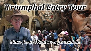 Triumphal Entry Tour on the Mount of Olives Dominus Flevit Church Place Jesus Wept over Jerusalem [upl. by Alegnat]