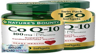 Natures Bounty CoQ10 100mg Plus LCarnitine Supports Heart Health Dietary Supplement Twin Review [upl. by Valle27]