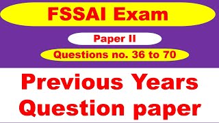 FSSAI Previous years question Paper II part B [upl. by Fred260]