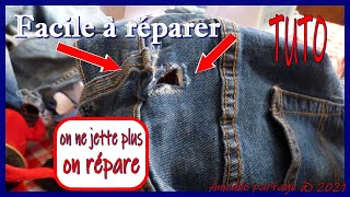 Comment réparer lentrejambe dun pantalon  TUTO FACILE amp RAPIDE [upl. by Hsot]