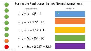 Scheitelpunktform in Normalform umformen [upl. by Cima602]