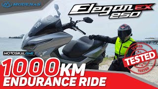 1000KM ENDURANCE RIDE  HOW MANY HOURS HOW MUCH FUEL HOW MUCH COST  MODENAS ELEGAN EX 250 TEST [upl. by Tasia]