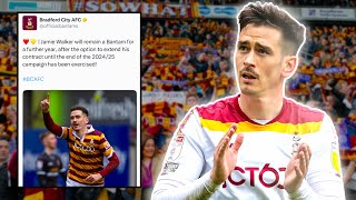 JAMIE WALKER TURNS DOWN NEW CONTRACT BRADFORD CITY TRIGGER HIS OPTION [upl. by Telocin822]