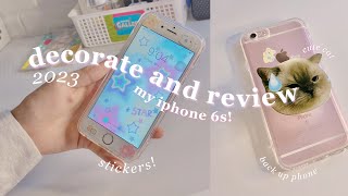 iphone 6s decorate and review in 2023 🌸 back up phone  cute case and pop socket [upl. by Anuat]