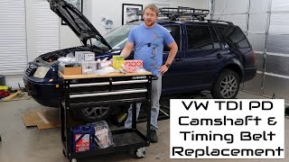 VW TDI PD Camshaft amp Timing Belt Replacement Part 1 [upl. by Wendelin498]