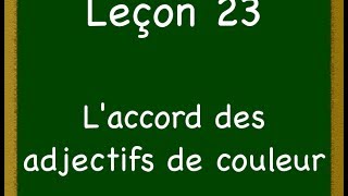 Leçon 23  Laccord des adjectifs de couleur [upl. by Shaffert]