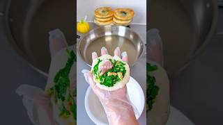 Green minced salad mix dough cake youtubeshorts [upl. by Mychal957]