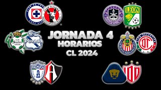 HORARIOS CANALES Y FECHAS DONDE VER LA JORNADA 4  LIGA MX CLAUSURA 2024 [upl. by Publea]