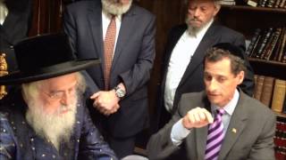 Anthony Weiner Meeting with The Rebbe of Munkatch [upl. by Derte]