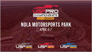 USF Juniors Race 1 amp USF2000 Qualifying 2 amp USF Pro 2000 Qualifying 2  NOLA Motorsports Park [upl. by Bowler]