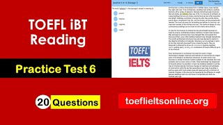 TOEFL iBT Reading Practice Test 6 with Answers Ace the TOEFL iBT Reading Section [upl. by Lapides]