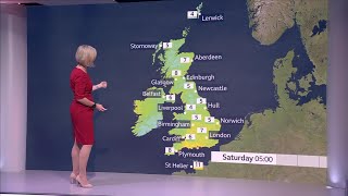 Sarah KeithLucas  BBC Weather 11Oct2024 [upl. by Vogel]