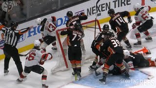 Devils Awarded Penalty Shot After Ducks Vatrano Dislodges Net [upl. by Sile]