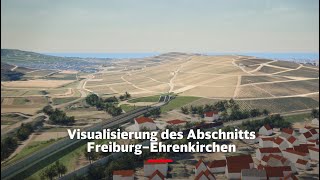 Visualisierung des Abschnitts Freiburg–Ehrenkirchen Abschnitt 87 [upl. by Einohpets]