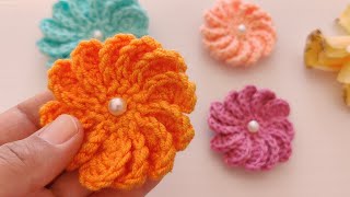 Crochet Flower Motif Easy and Beautiful Tutorial [upl. by Htehpaj]