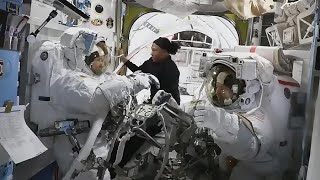 WATER LEAK – ABORTED US SPACEWALK 90 – DYSON  BARRATT 24062024 spacewalk eva iss aborted [upl. by Euqina812]