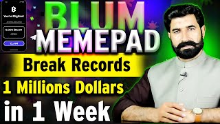 Blum Memepad Breaks the Records  Blum Airdrop Blum Rewards Blum Withdraw Crypto News  Albarizon [upl. by Fife]