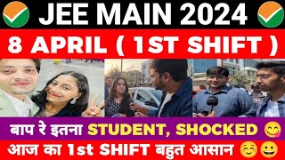 JEE Main 8 April 2024 Shift 1 Review 🔥 JEE Main 2024 8 April 2024 Shift 1 Paper Analysis  JEE main [upl. by Spratt]