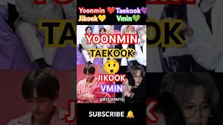 Yoonmin ❤ and Vmin💚 Taekook💜 and Jikook💛 btsjikook taekook yoonmin vmin [upl. by Meneau691]