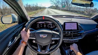 2023 Cadillac CT4V Blackwing 6MT  POV Test Drive Binaural Audio [upl. by Christabel]