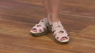 Skechers Suede Peeptoe Slingback Wedges  Stylin on QVC [upl. by Mccowyn]