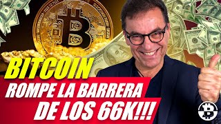 Bitcoin rompe la barrera de los 66K Halving bullrun ETFs [upl. by Wier]