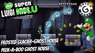 New Super Luigi U 🟩 Frosted GlacierGhost House  PeekaBoo Ghost House  Star Coins  Secret Exit [upl. by Jez]