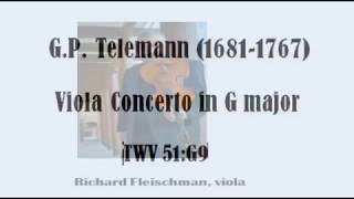 Telemann Viola Concerto in G major 3rd movement Richard Fleischman viola [upl. by Ailecra]