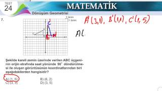 8SINIF MATEMATİK DÖNÜŞÜM GEOMETRİSİ MEB KAZANIM TESTİ 24 [upl. by Niamor]