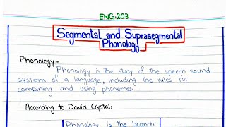 Segmental and Suprasegmental phonology ENG203 linguistics pu [upl. by Logan331]