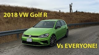 Hot Hatch Shootout 2018  Golf GTi vs Golf R vs Civic Type R vs GLA 45 AMG vs Focus RS vs WRX vs STi [upl. by Harp437]