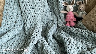 Crochet This Chunky Blanket in ONE DAY 🧶 Beginner Friendly Pattern 🤩 [upl. by Eilatan]