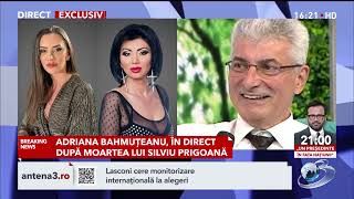 Prima reacție a Adrianei Bahmuțeanu după moartea lui Silviu Prigoană [upl. by Schlenger]