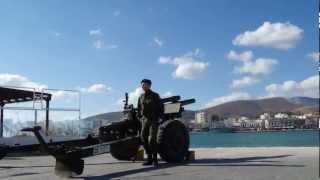 Hellenic Army Artillery M101A1 saluting 100 years Chios liberate [upl. by Asim]