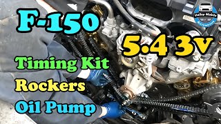 Ford F150 54 Timing Chain Cam Phasers Roller Followers and Oil Pump Replacement [upl. by Rexfourd]