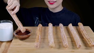 ASMR Churros with Chocolate Eating Sounds [upl. by Arahd854]