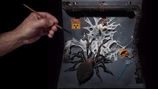 Diorama Of A Huge Creepy Monster In The Basement  RESIN PRINT  SPIDER SERUM [upl. by Teiv925]