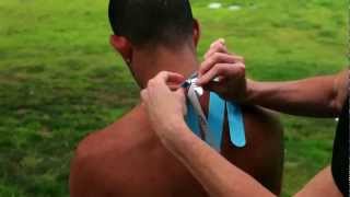 SpiderTech Neck Precut Kinesiology Tape Instructions [upl. by Enoryt]