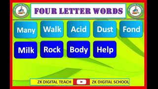 Four letter words  English Activity  Three letter words  Part 2  Garden of words [upl. by Barger]