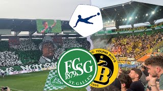 FC StGallen vs BSC YB  Stadionvlog  STGALLER CHOREO🤩  COMEBACK VON YB INNERT 8 MINUTEN😮🤯 [upl. by Naginnarb]