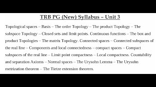 TRB PG NEW SYLLABUS  TOPOLOGY Lec 1  Maths  Tamil  Prof Suresh [upl. by Aria]