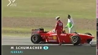 F1 Argentina 1997 Schumacher collides with Barrichello at the start DF1 [upl. by Otrebide]