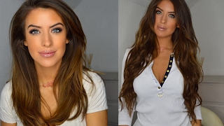 SHORT to EXTRA LONG natural wavy Kardashian hair tutorial [upl. by Adamson]