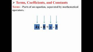 Terms Coefficients and Constants [upl. by Mohammed]