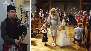 Wedding ceremony bagpipes Highland cathedralScotland the brave [upl. by Yenahteb315]